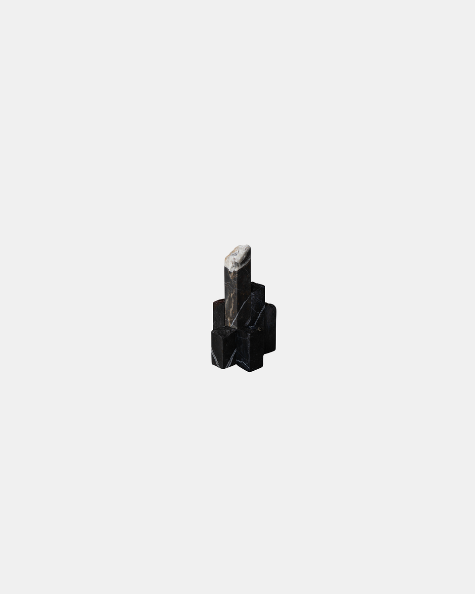 RITUS BLACK MARBLE MINI CANDELABRA