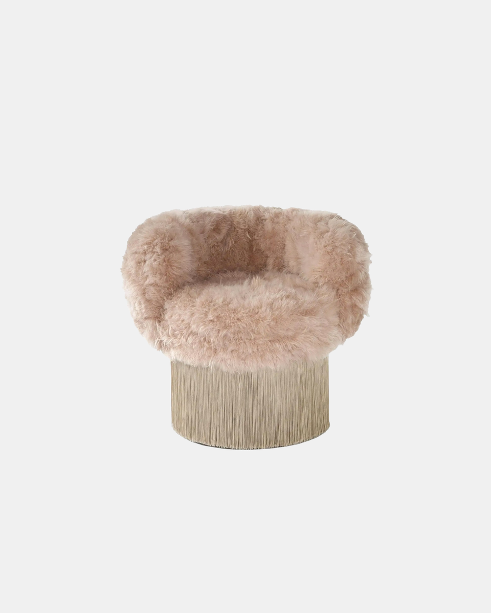 CACHEMIRE FUR PIROUTTE SWIVEL ARMCHAIR