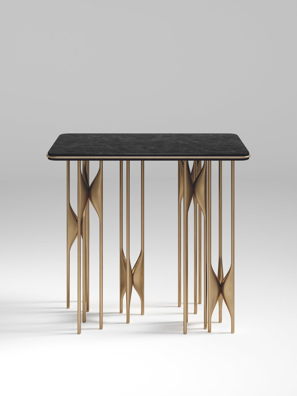 PLUMERIA BLACK PEN SHELL RECTANGLE SIDE TABLE