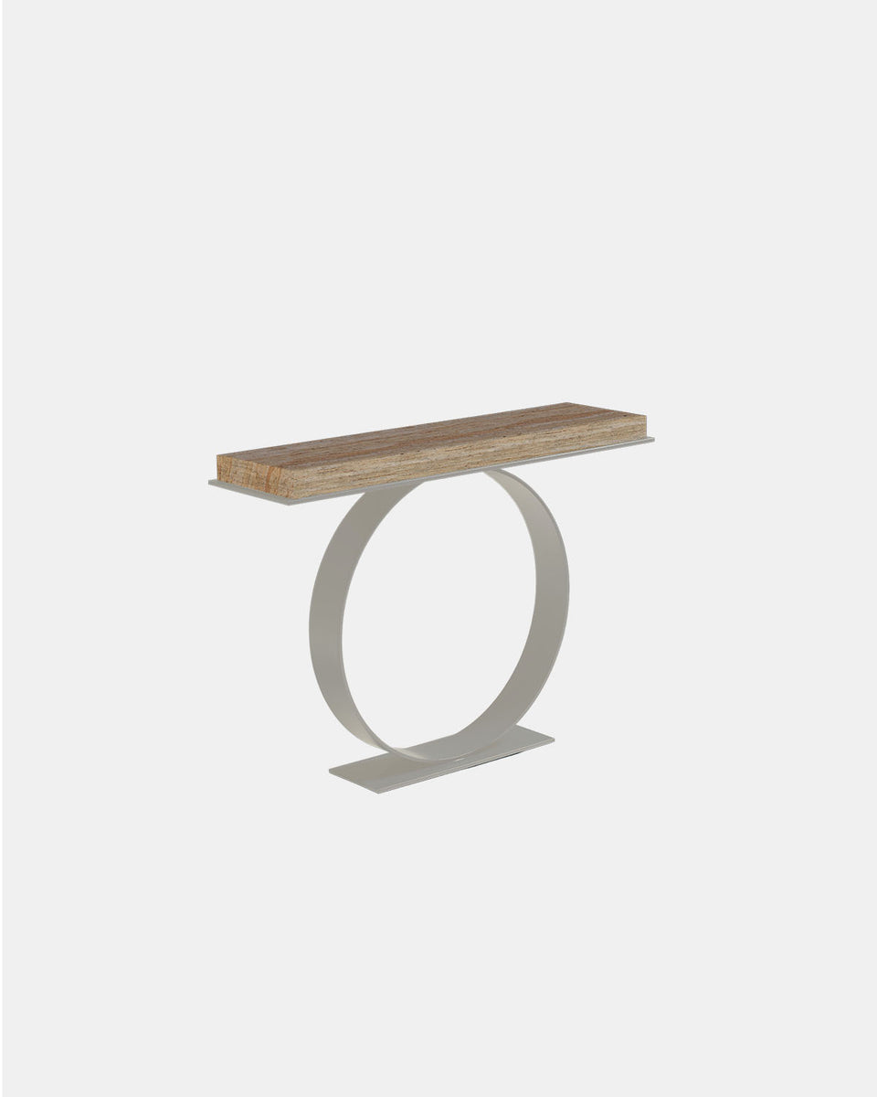 NANO WALNUT TRAVERTINE CONSOLE
