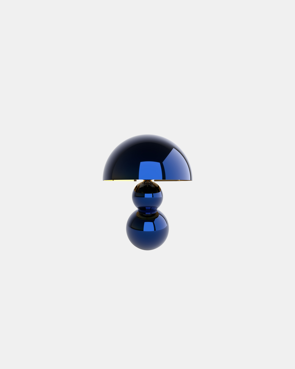 CURVES CHROME BLUE TABLE LAMP