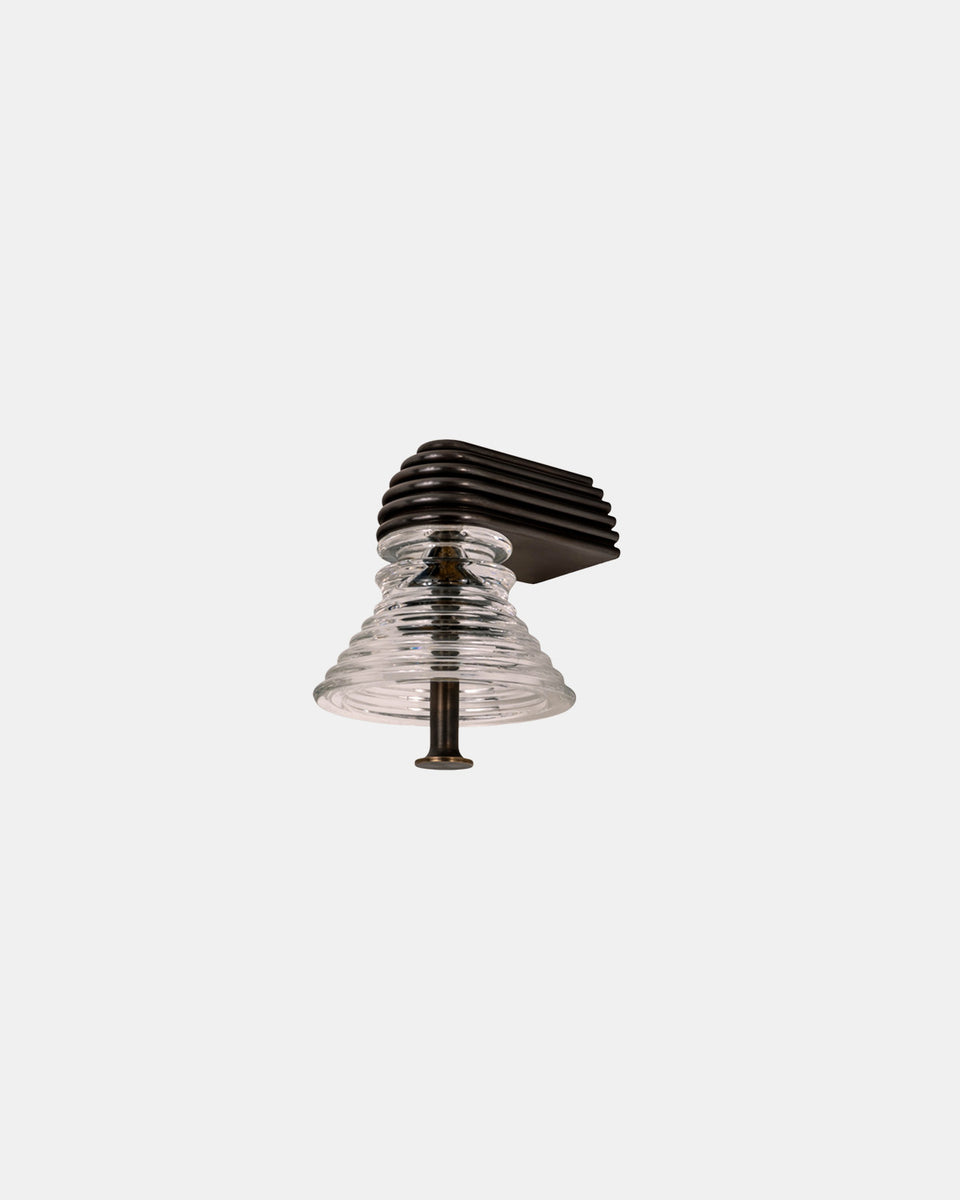 INSULATOR DARK PATINATED BRASS SCONCE A