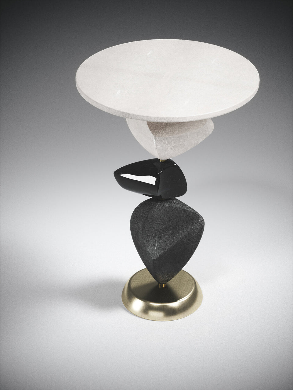 COSMO BLACK PEN SHELL MOON SIDE TABLE