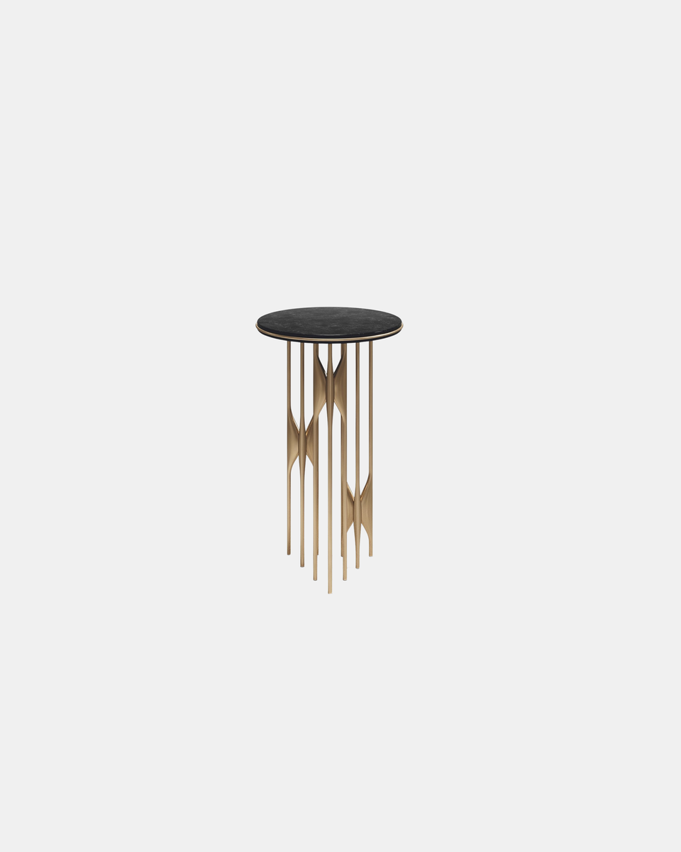 PLUMERIA BLACK PEN SHELL SIDE TABLE