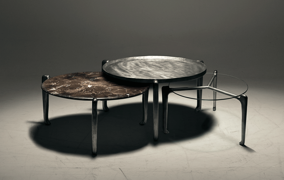 MANTIDA I ALUMINIUM ROUND COCKTAIL TABLE