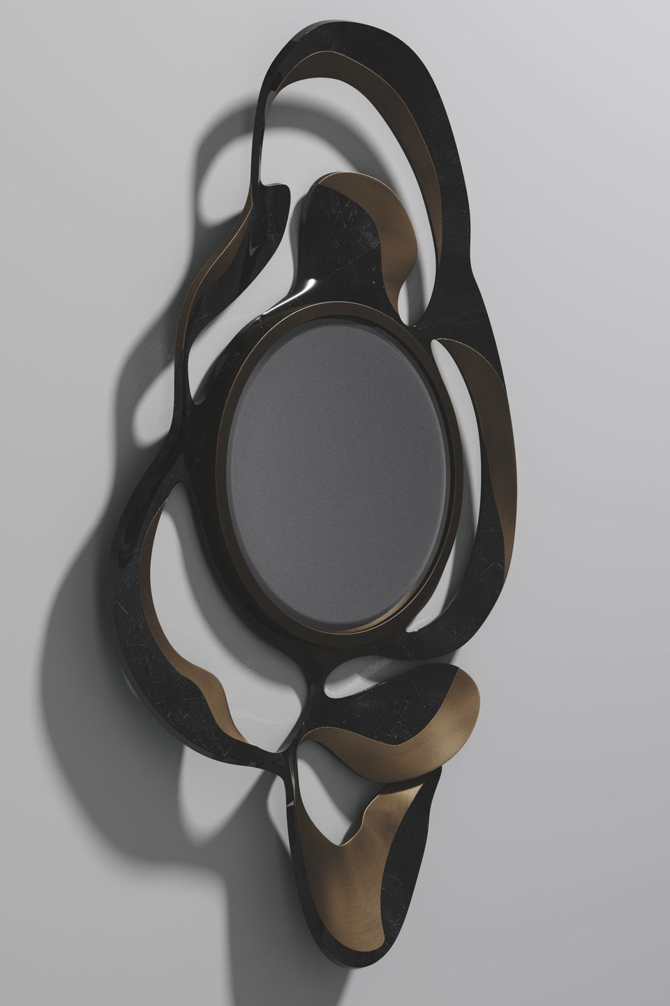 LEAF BLACK PEN SHELL MIRROR