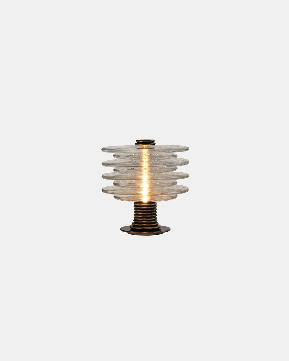INSULATOR DARK PATINATED BRASS TABLE LAMP