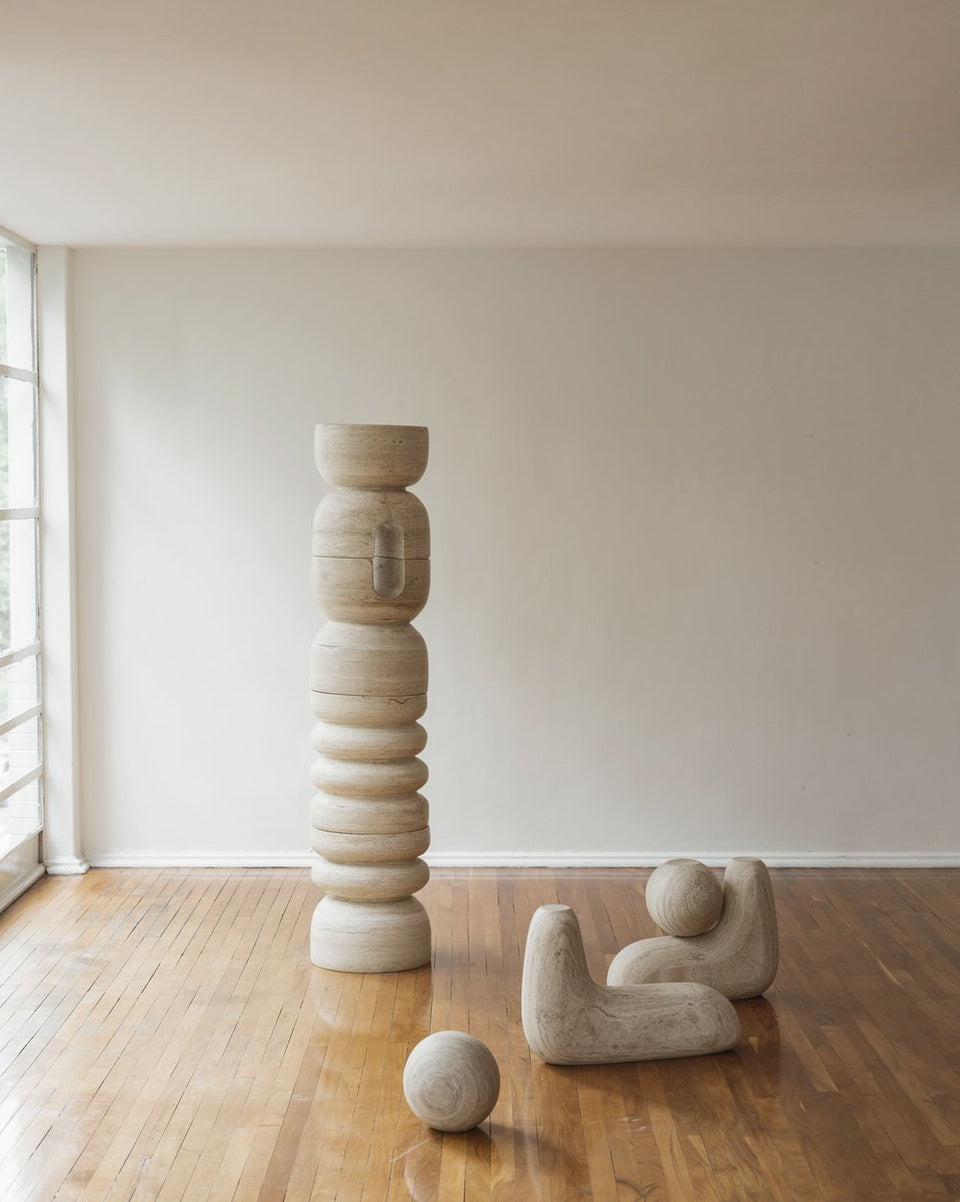 4 NERU TRAVERTINE TOTEM