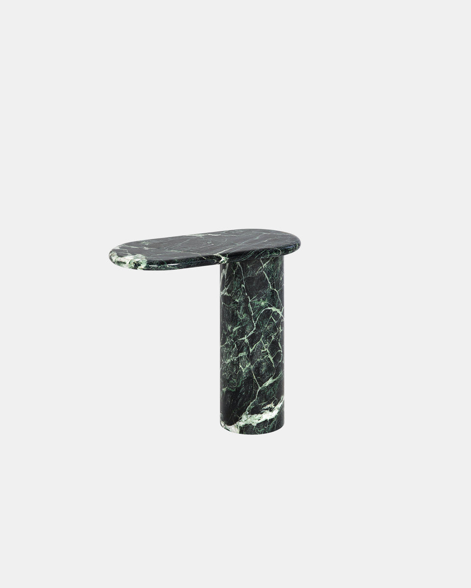 CANTILEVER LARGE VERDE ALPI MARBLE SIDE TABLE