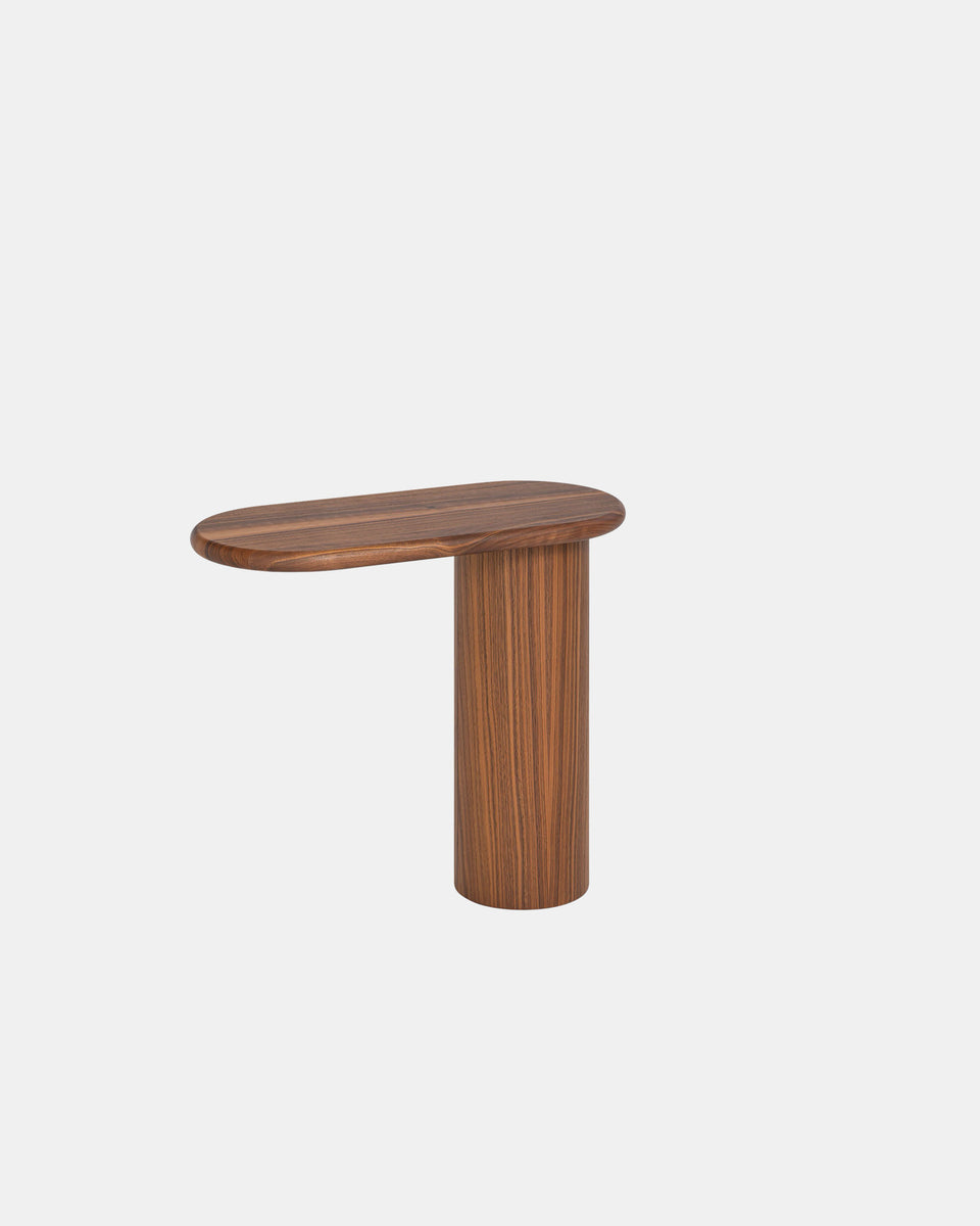 CANTILEVER LARGE SOLID WOOD SIDE TABLE