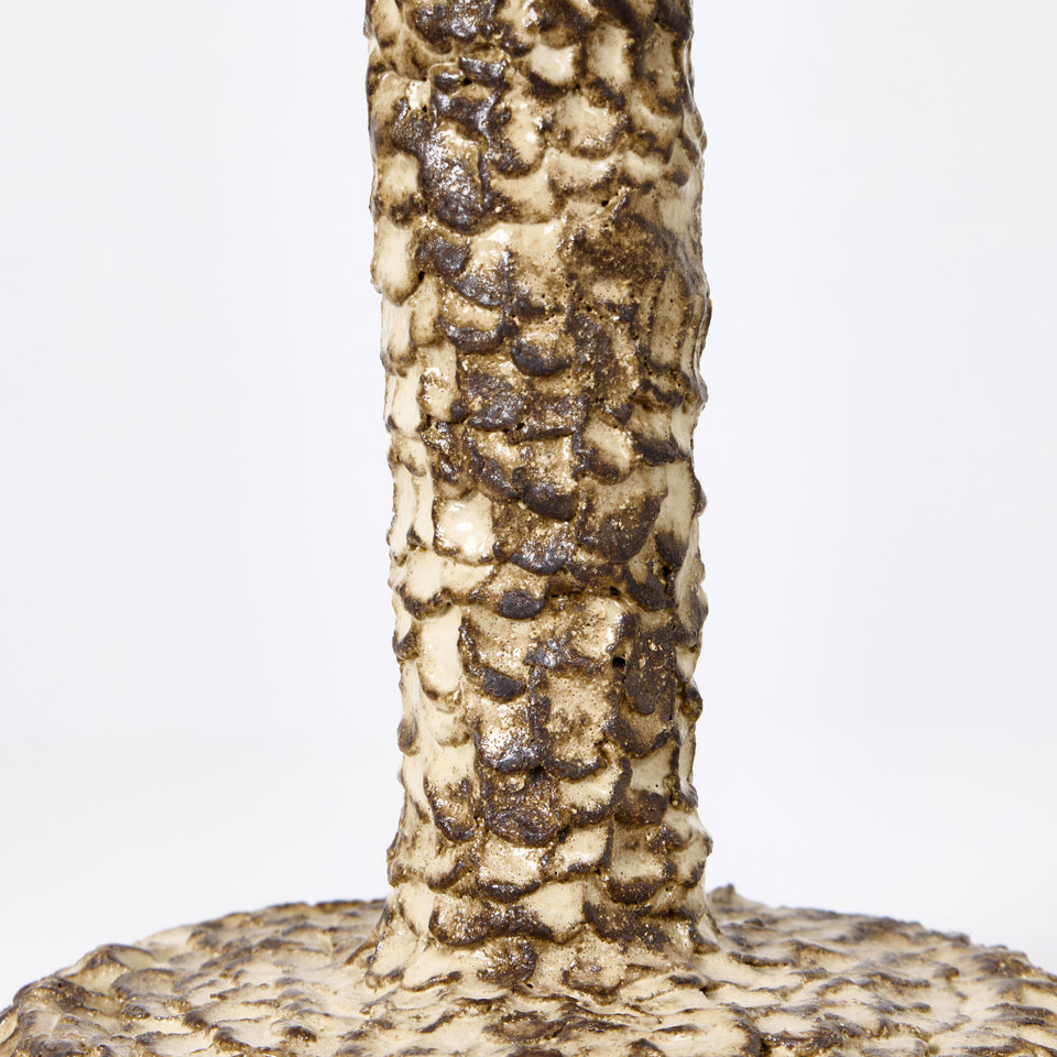 CASA WHITE ON BROWN CLAY BEDSIDE LIGHT