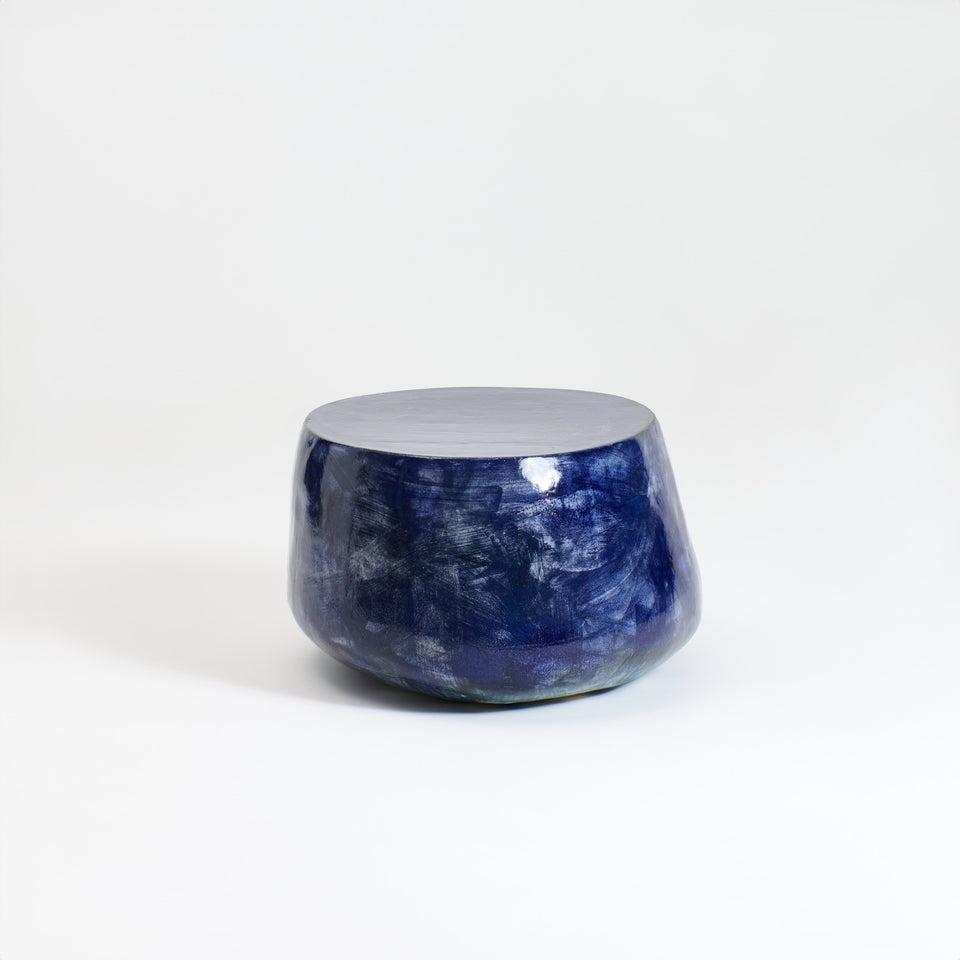 CERAMIC BRUSHED NAVY COFFEE TABLE