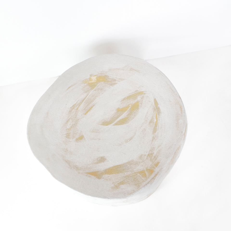 CERAMIC BRUSHED WHITE COFFEE TABLE