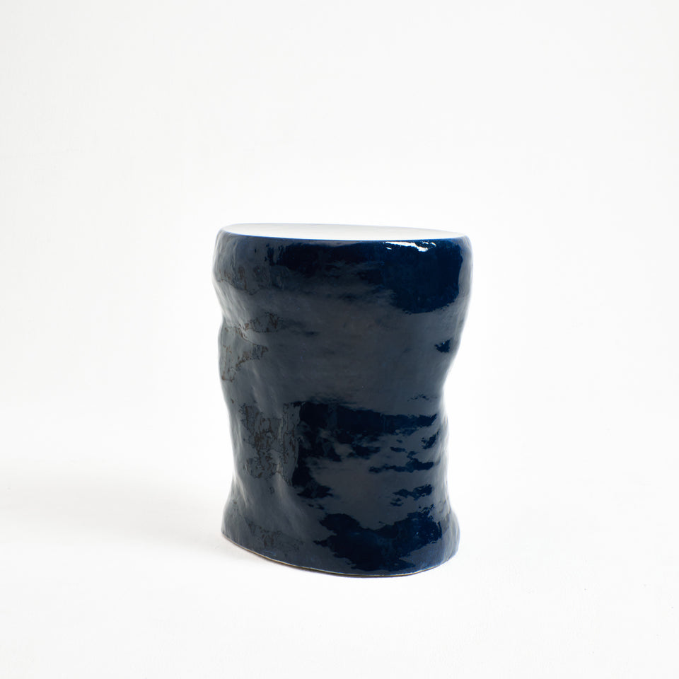 TALL CERAMIC NAVY COFFEE TABLE
