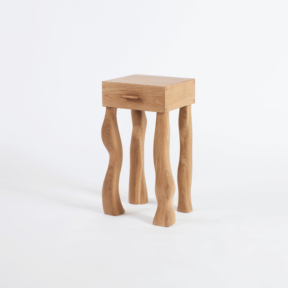 FOOT SIDE TABLE WITH DRAWER