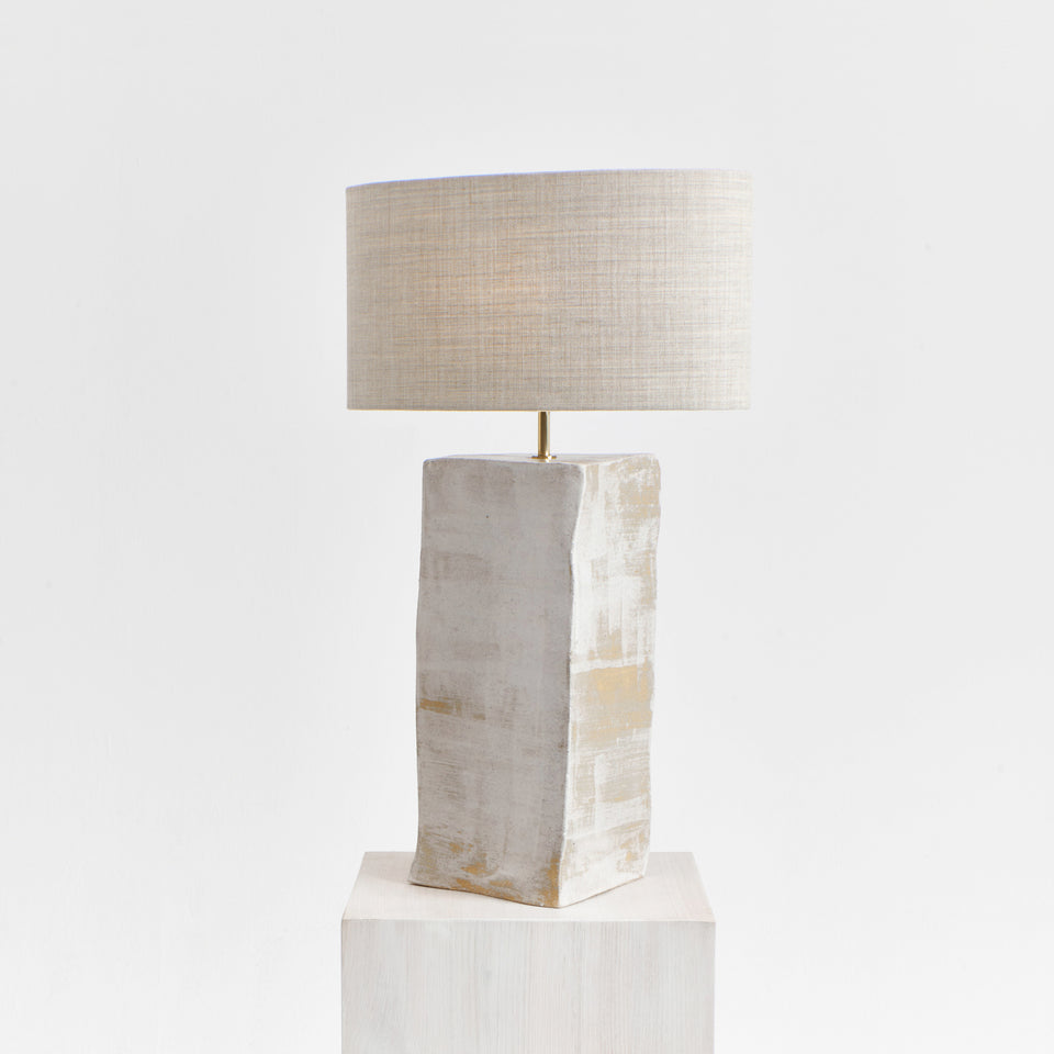 RECTANGULAR BRUSHED WHITE TABLE LIGHT