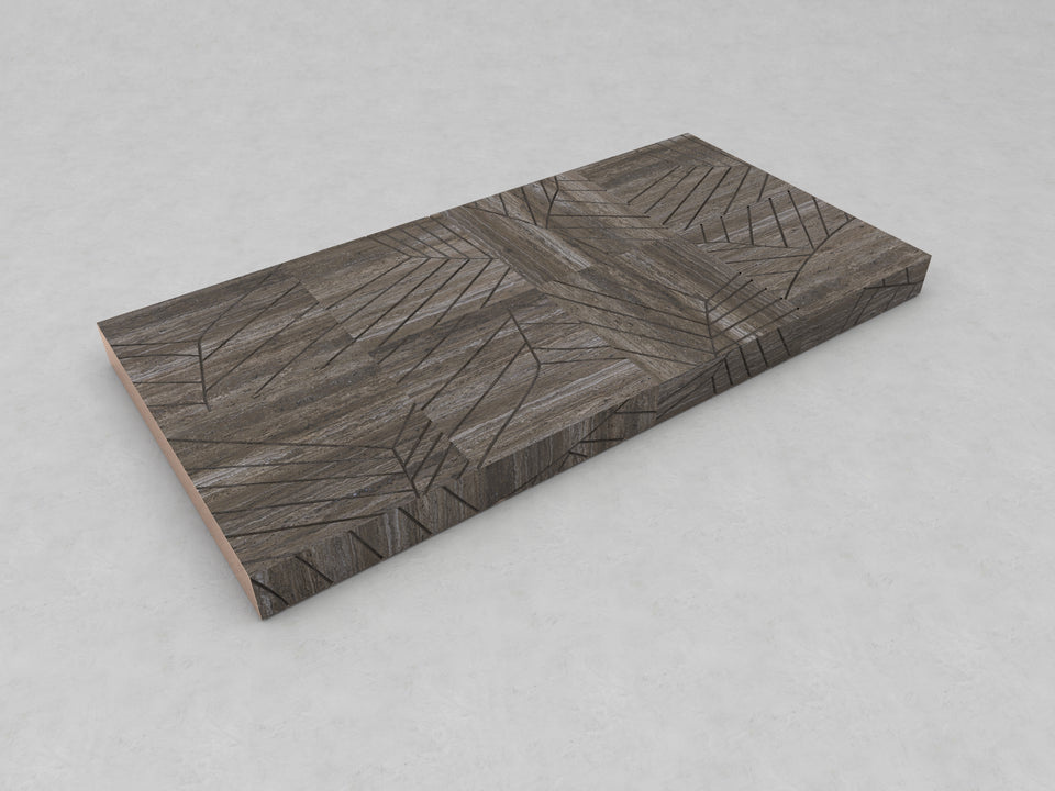 FOGLIE TRAVERTINE TITANIUM AND COPPER R15 - 120 X 240