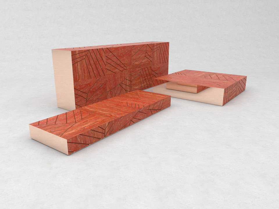 FOGLIE TRAVERTINE RED R80 - 240, R15 - 180, S25 - 120