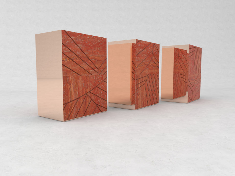 FOGLIE TRAVERTINE RED R80 - 60