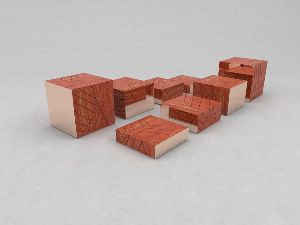 FOGLIE TRAVERTINE RED S15, S25, S40, S60