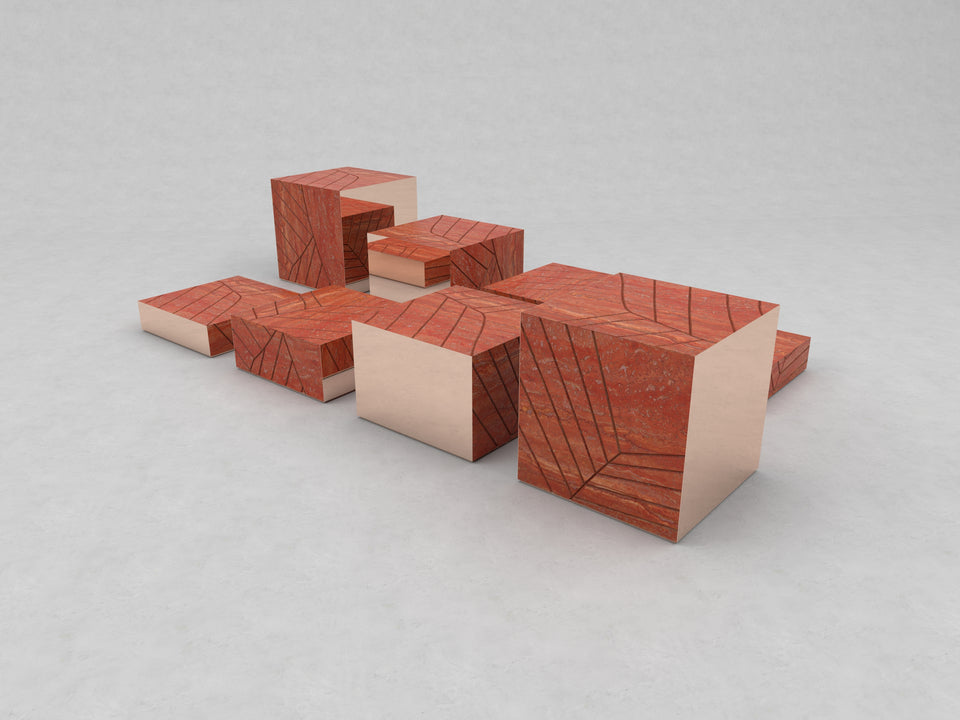 FOGLIE TRAVERTINE RED S15, S25, S40, S60