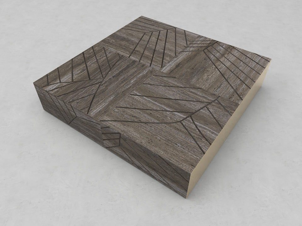 FOGLIE TRAVERTINE TITANIUM AND GOLD S25 - 120
