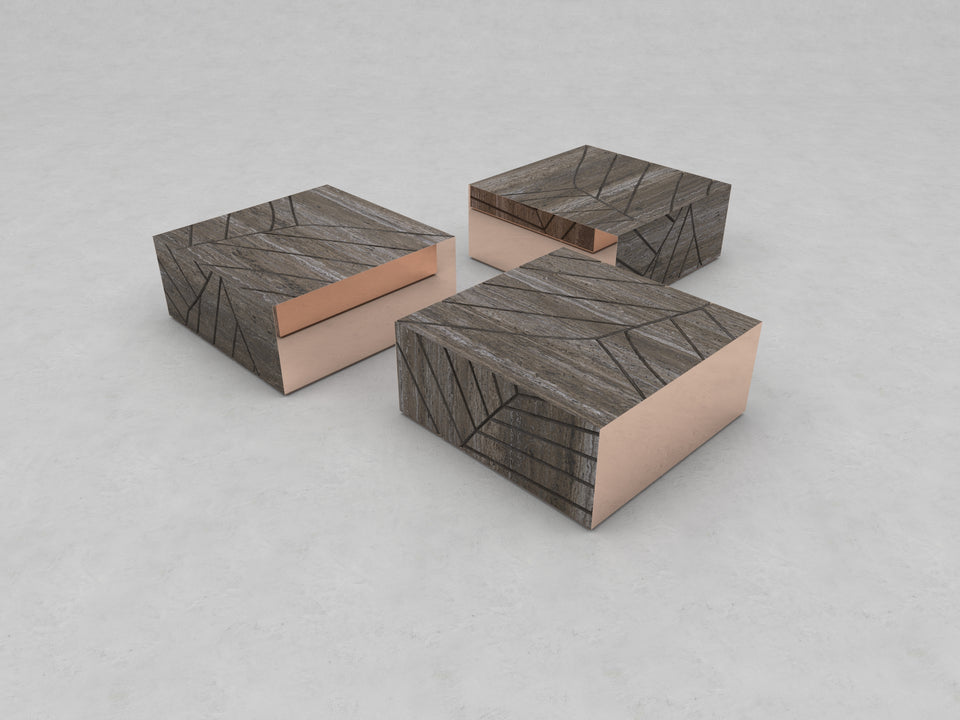 FOGLIE TRAVERTINE TITANIUM AND COPPER S25, S25, S25