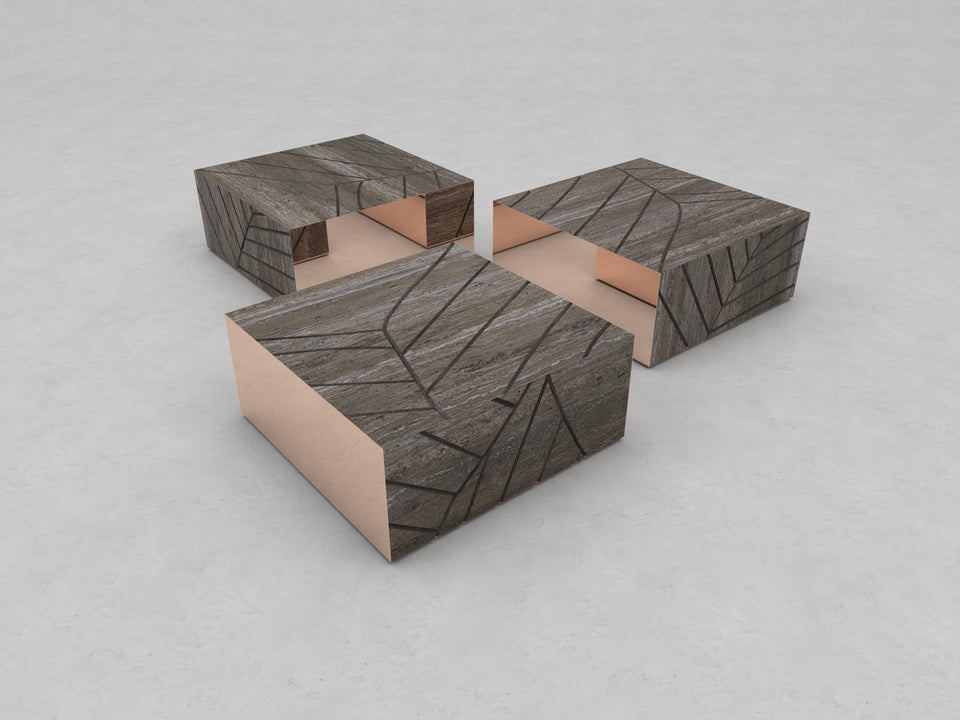 FOGLIE TRAVERTINE TITANIUM AND COPPER S25, S25, S25