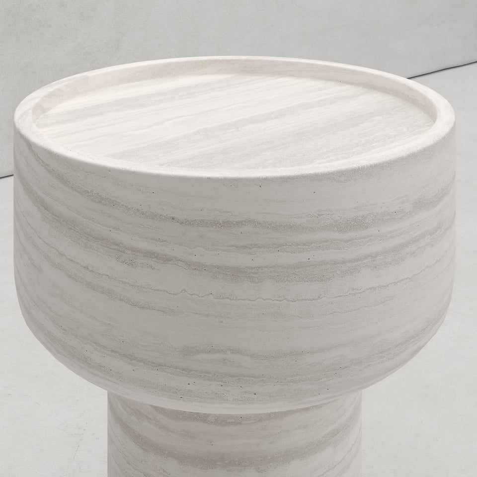 FANCIULLI SIDE TABLE IN TRAVERTINE