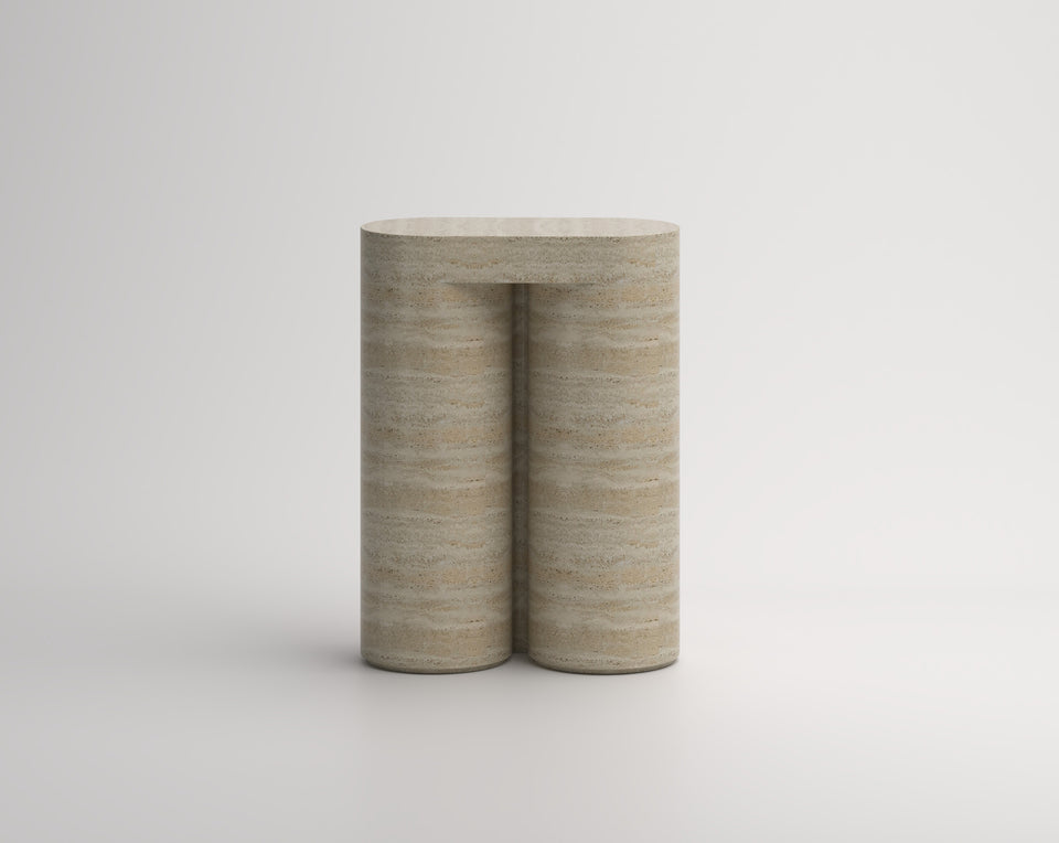 TRAVERTINE SILO MINI CONSOLE