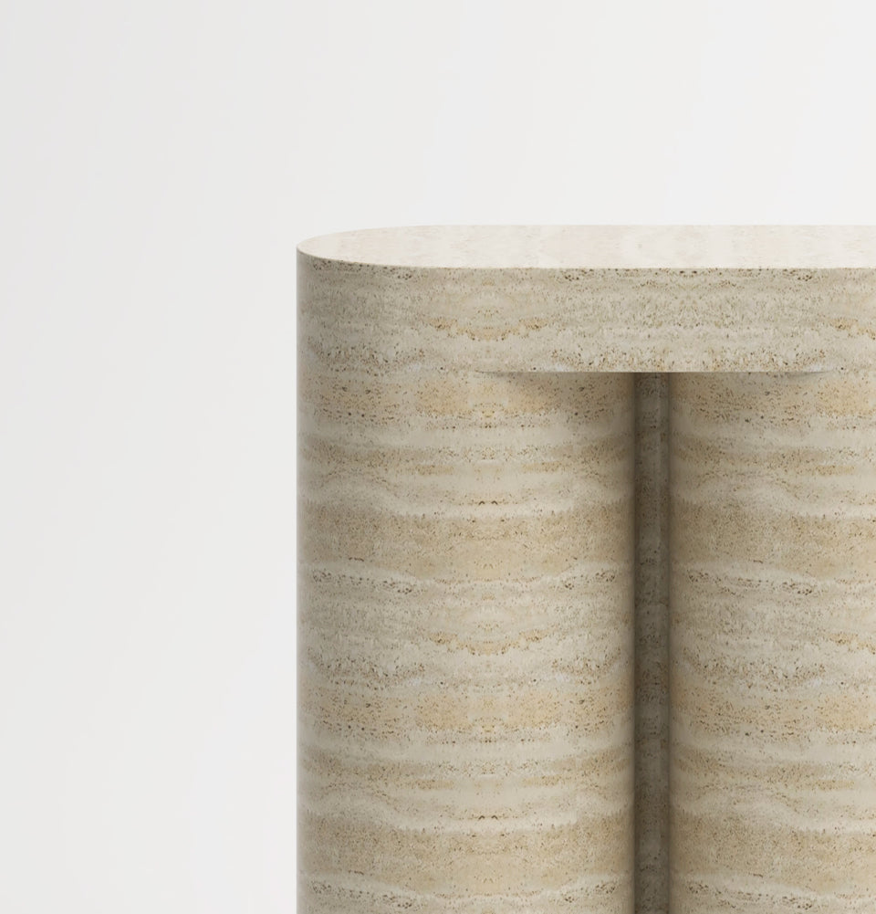 TRAVERTINE SILO MINI CONSOLE