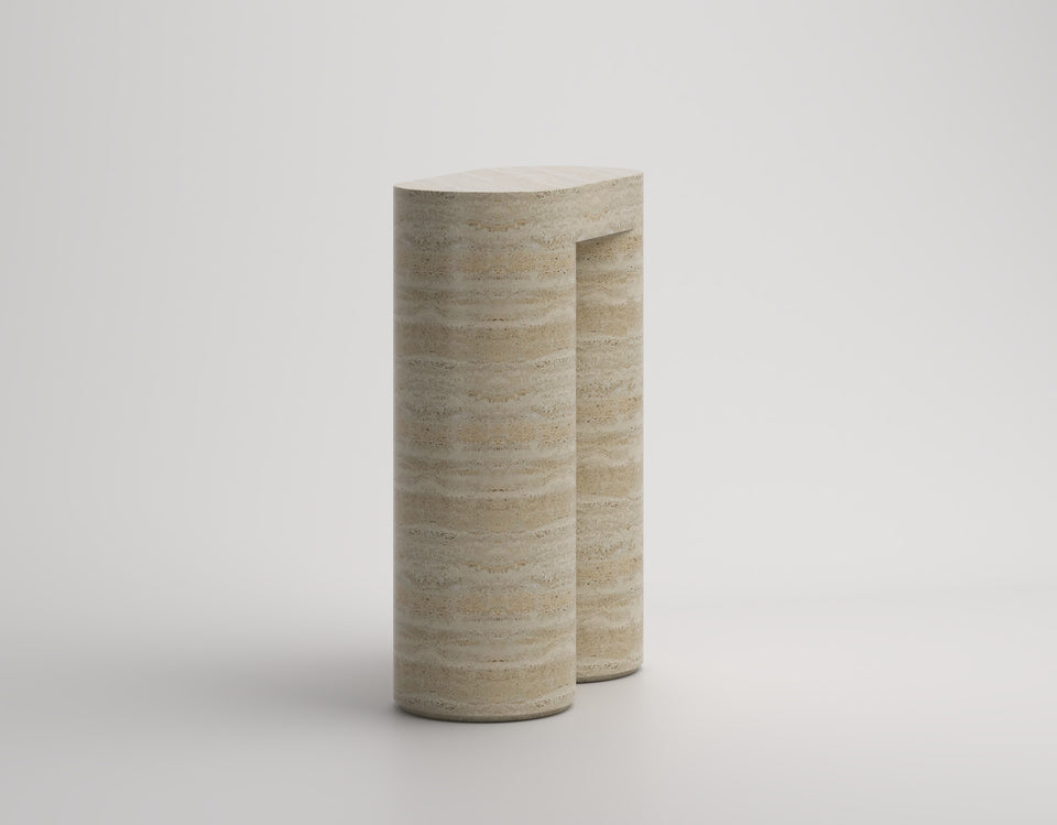 TRAVERTINE SILO MINI CONSOLE