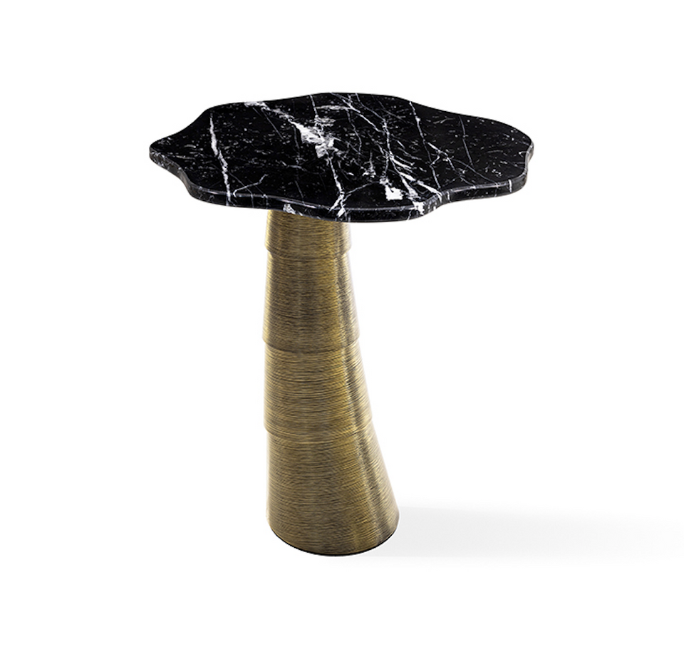 PALM NERO MARQUINA MARBLE SIDE TABLE