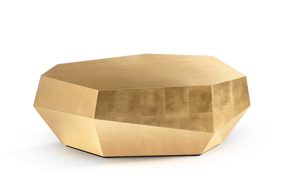 THREE ROCKS GOLD LEAF LOW COFFEE TABLE