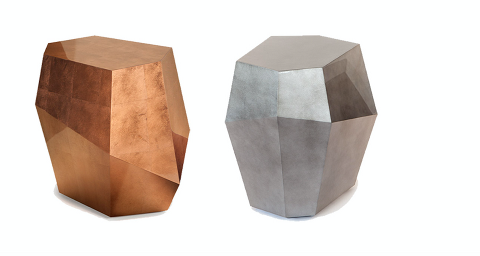 THREE ROCKS AGED COPPER HIGH SIDE TABLE