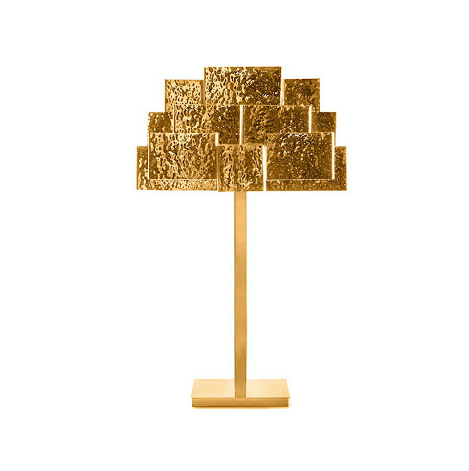 INSPIRING TREES HAMMERED BRASS TABLE LAMP