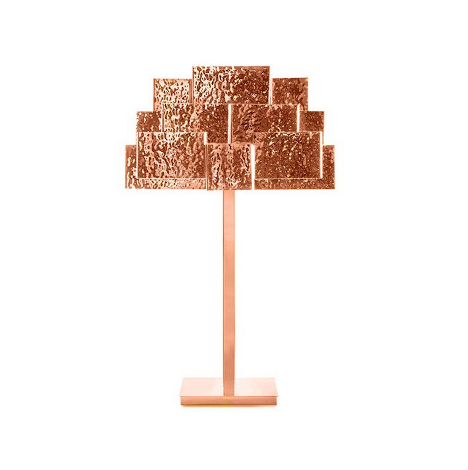 INSPIRING TREES HAMMERED COPPER TABLE LAMP