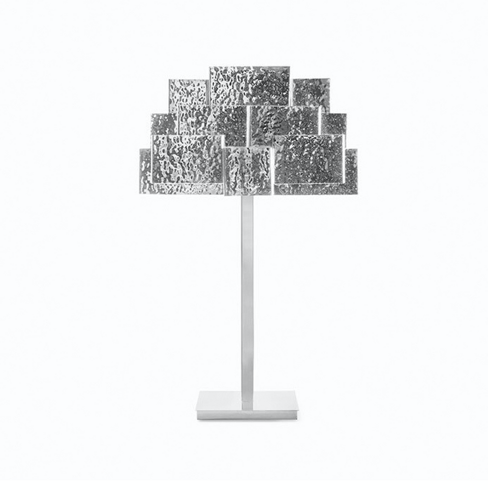 INSPIRING TREES HAMMERED NICKEL TABLE LAMP