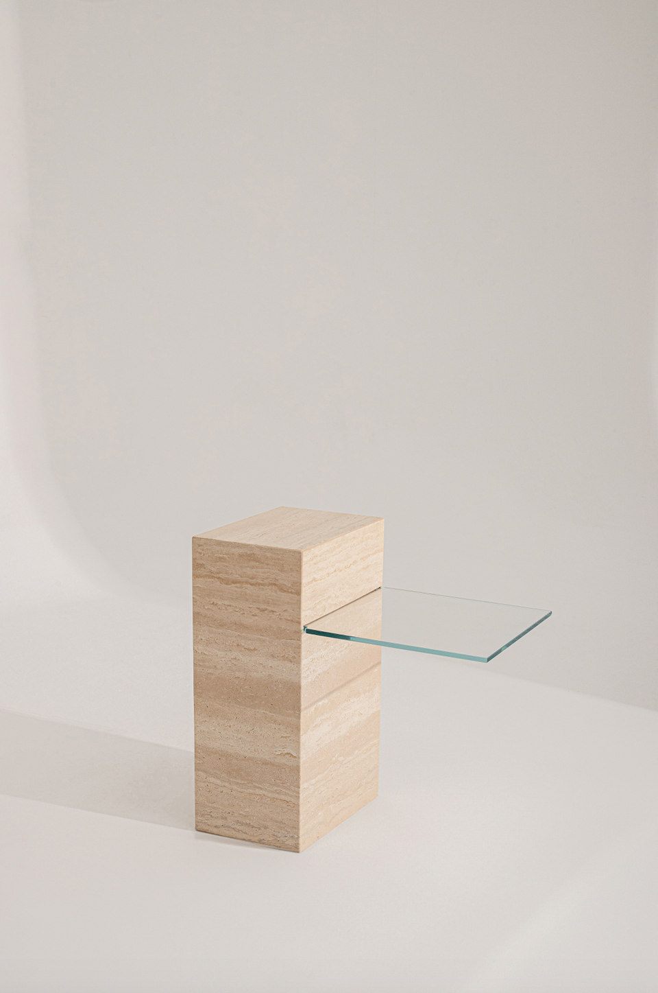 CERES CERES LIGHT TRAVERTINE SIDE TABLE