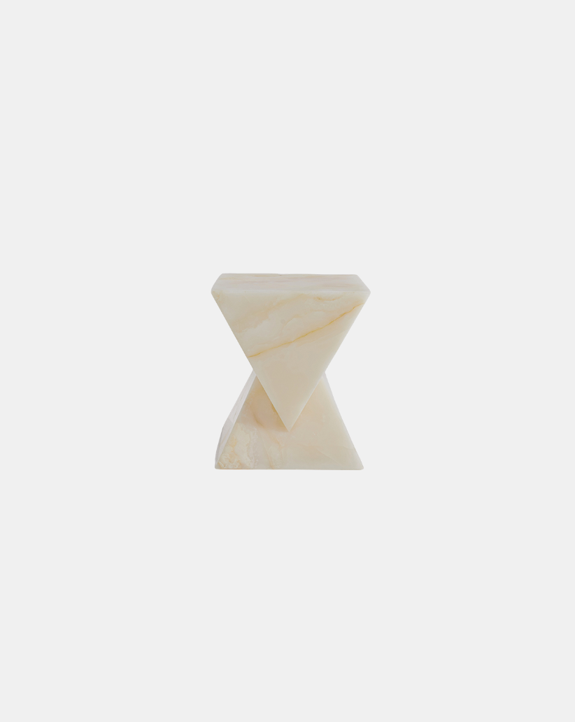ASH WHITE ONYX SIDE TABLE