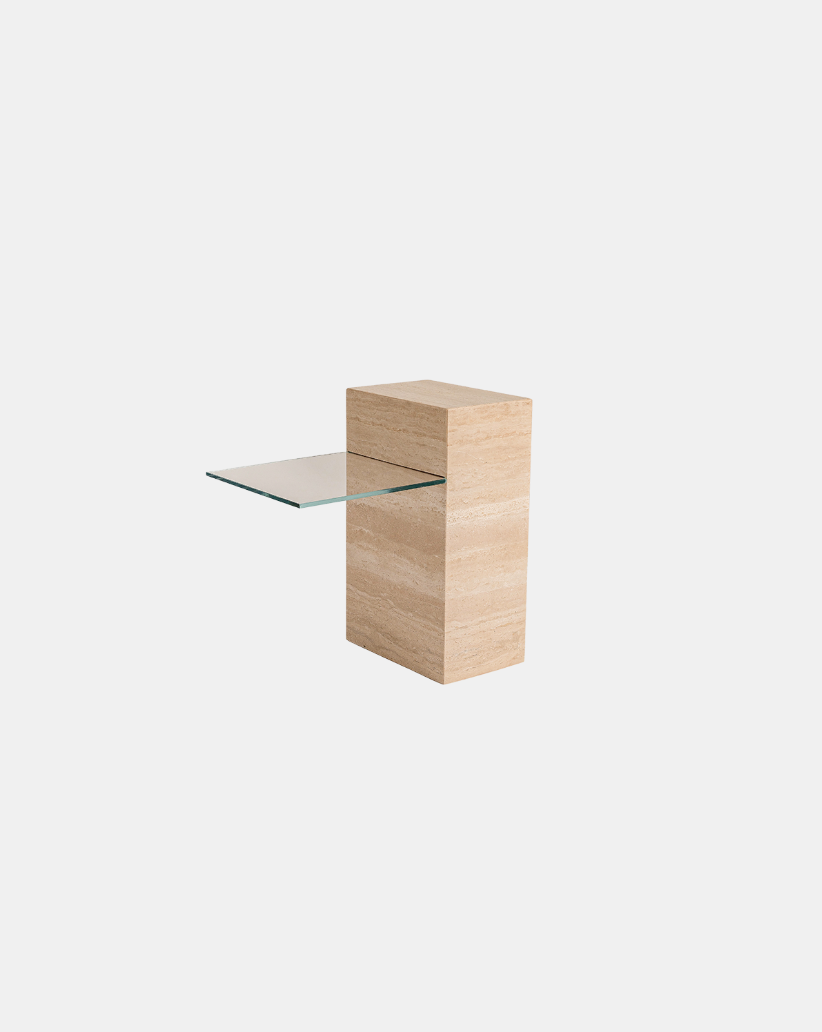 CERES CERES LIGHT TRAVERTINE SIDE TABLE