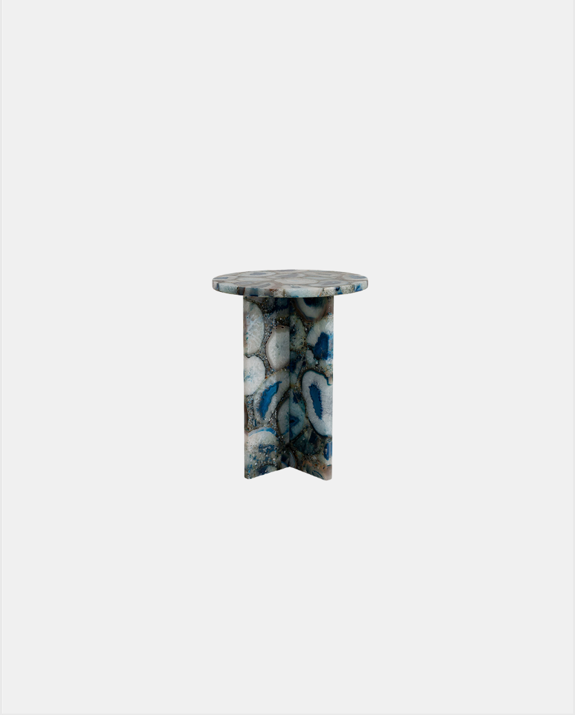 GUMMY AGATE BLUE SIDE TABLE