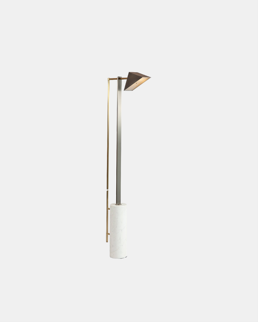 MARBLE AND WEDGE FLOOR LAMP
