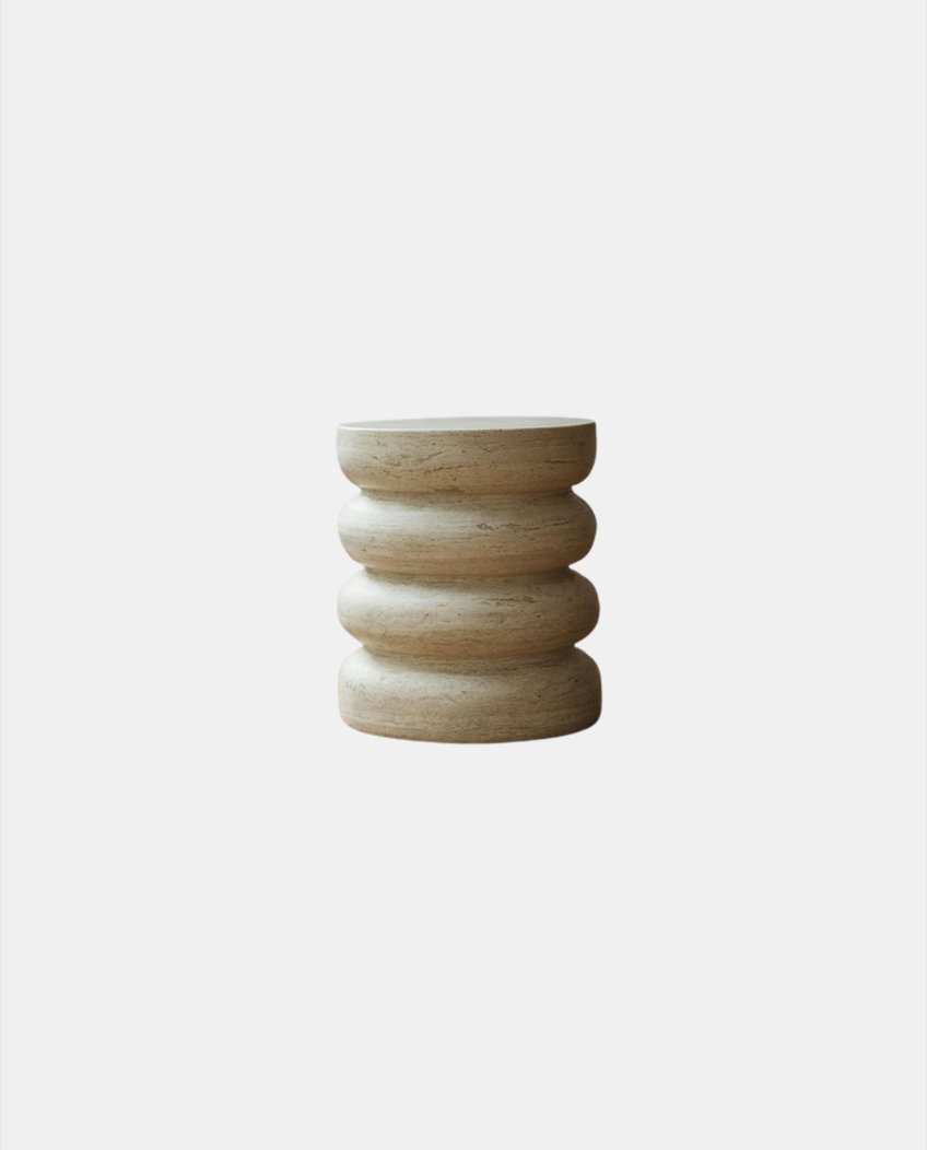 NERU TOTEM TRAVERTINE STOOL