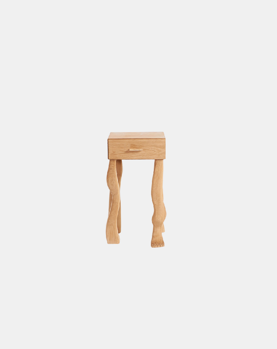FOOT SIDE TABLE WITH DRAWER