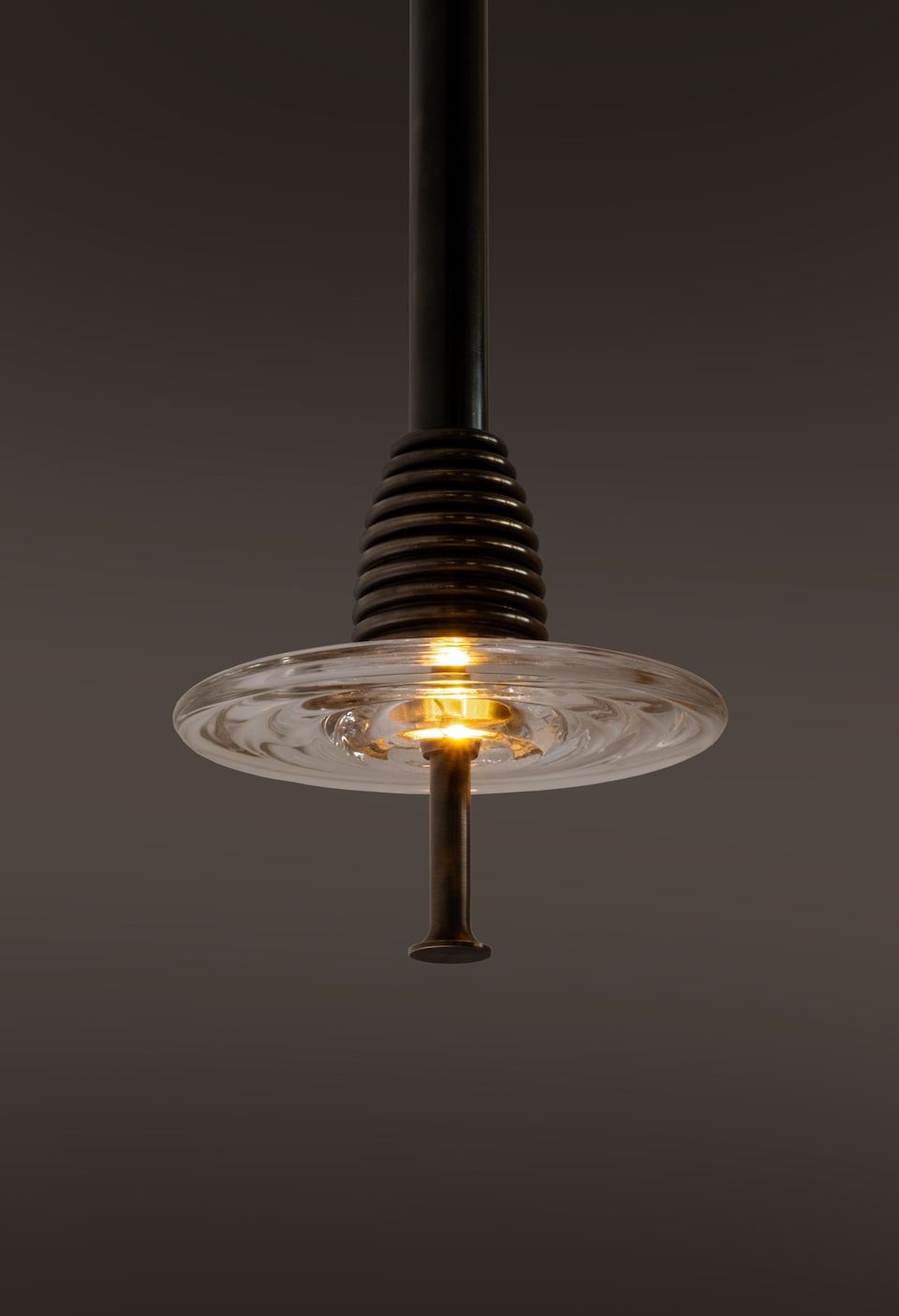 INSULATOR DARK PATINATED BRASS PENDANT C