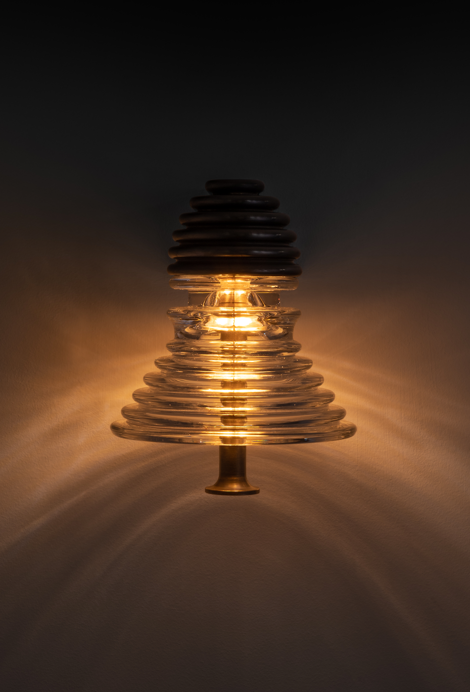 INSULATOR DARK PATINATED BRASS SCONCE A