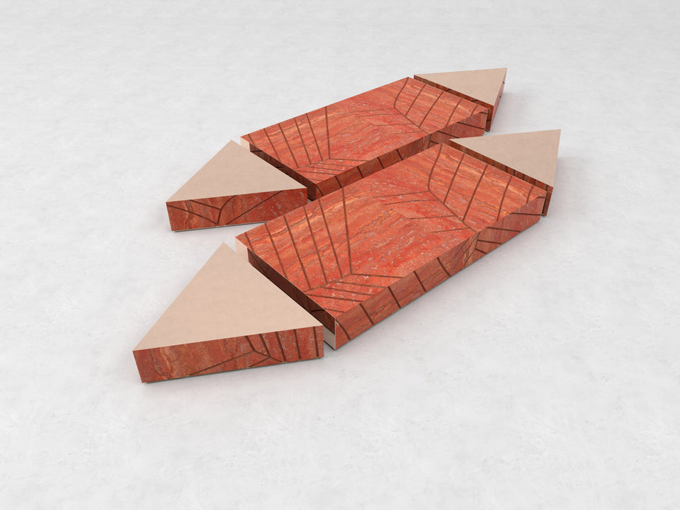FOGLIE TRAVERTINE RED T15, R15 - 120, T15