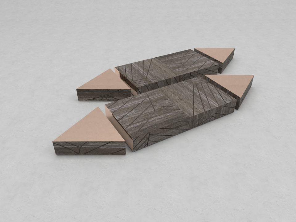 FOGLIE TRAVERTINE TITANIUM AND COPPER T15, R15 - 120, T15