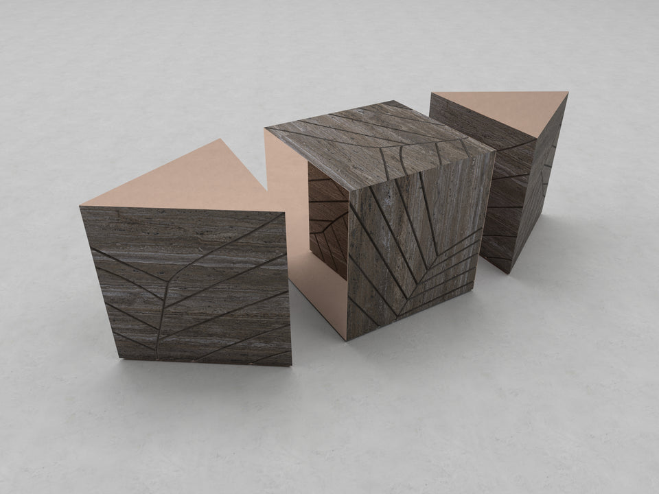 FOGLIE TRAVERTINE TITANIUM AND COPPER T60, S60, T60